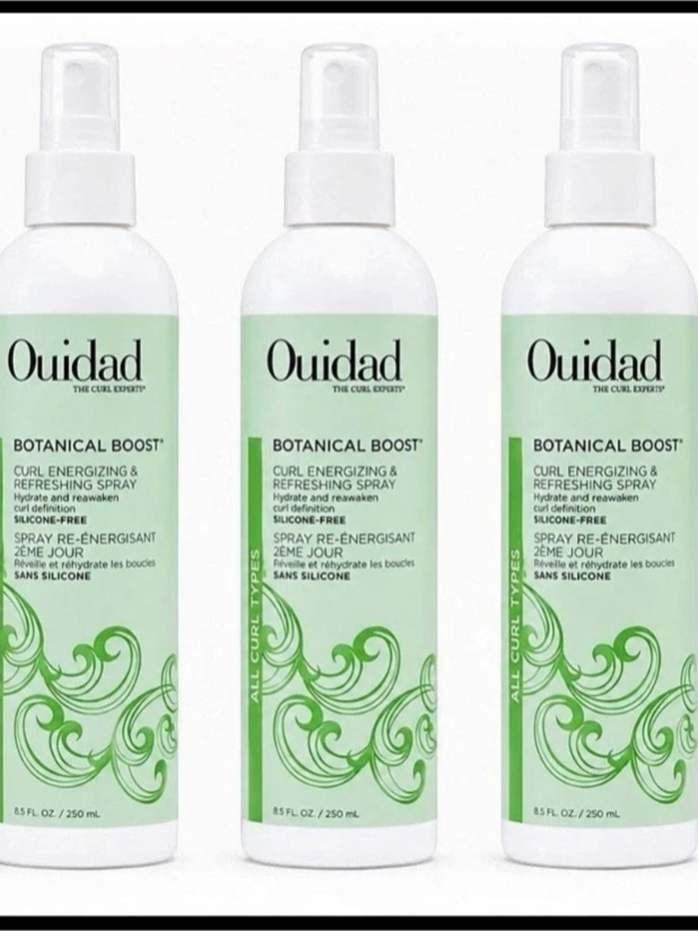 3x Ouidad Botanical Boost Curl Energizing Refreshing Spray 8.5 fl oz
